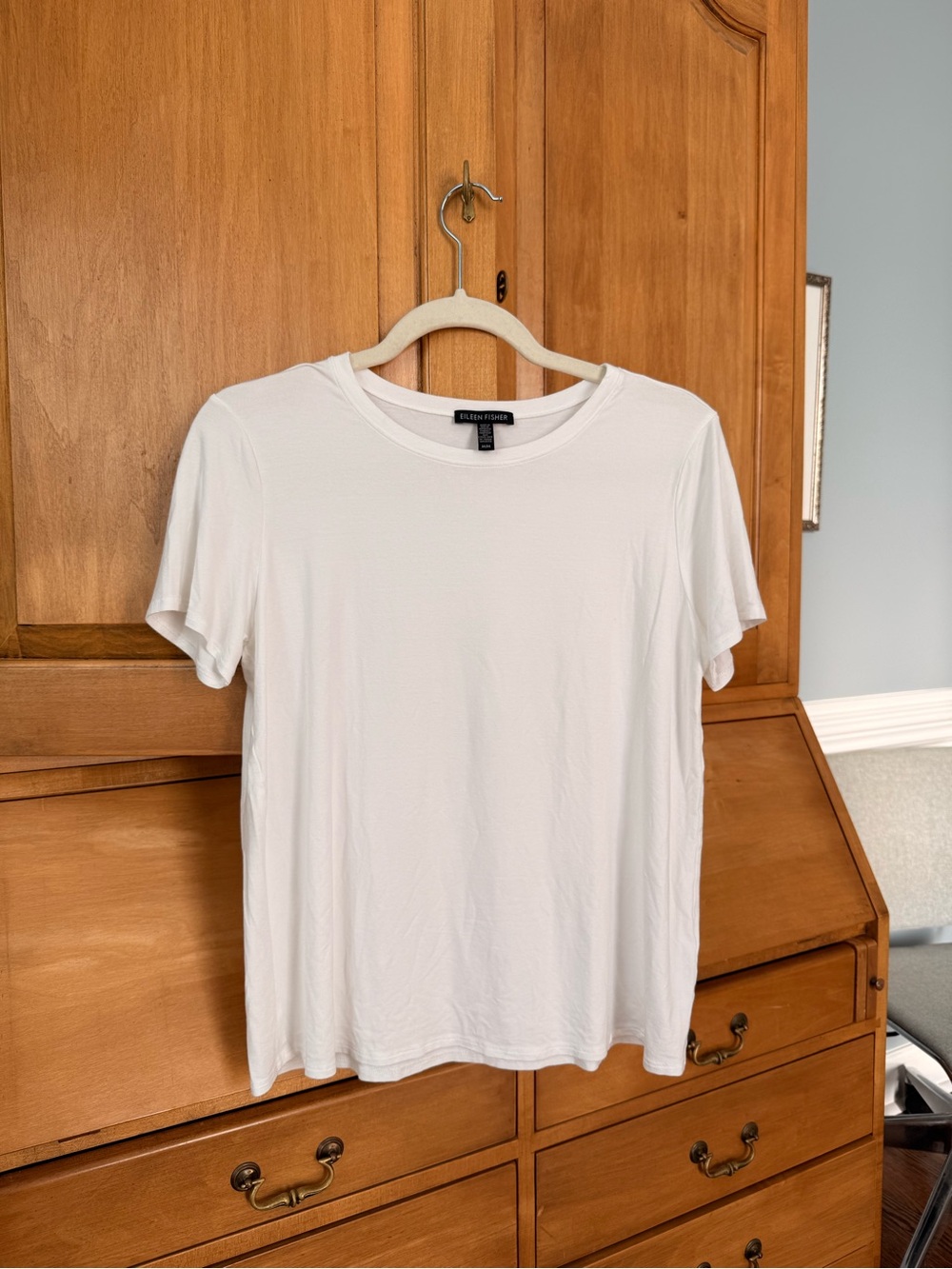 Eileen Fisher Classic White Short Sleeve Crewneck Tee